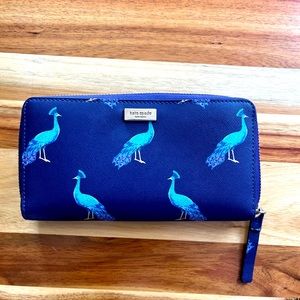 Kate spade peacock zip wallet